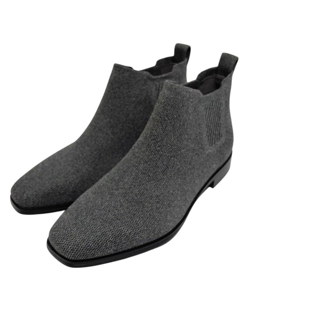 Vivaia Grey Knit Square Toe Chelsea Ankle Boot Women 39 Sustainable Eco Friendly - Picture 2 of 14